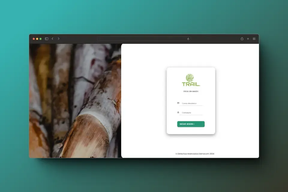 Damacom tracking system interface for panela production